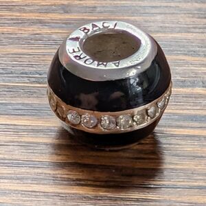 Black and Silver Amore & Back Charm